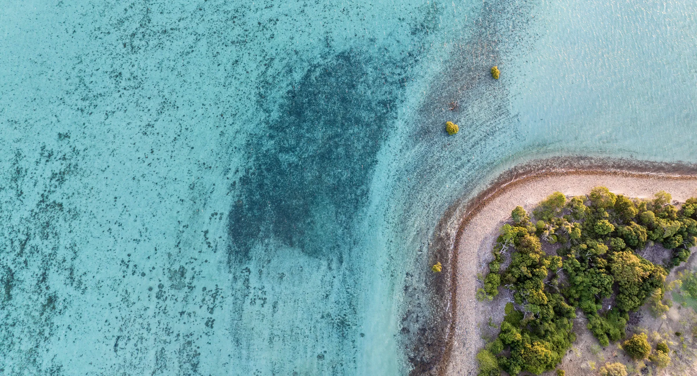A private beach at dusk